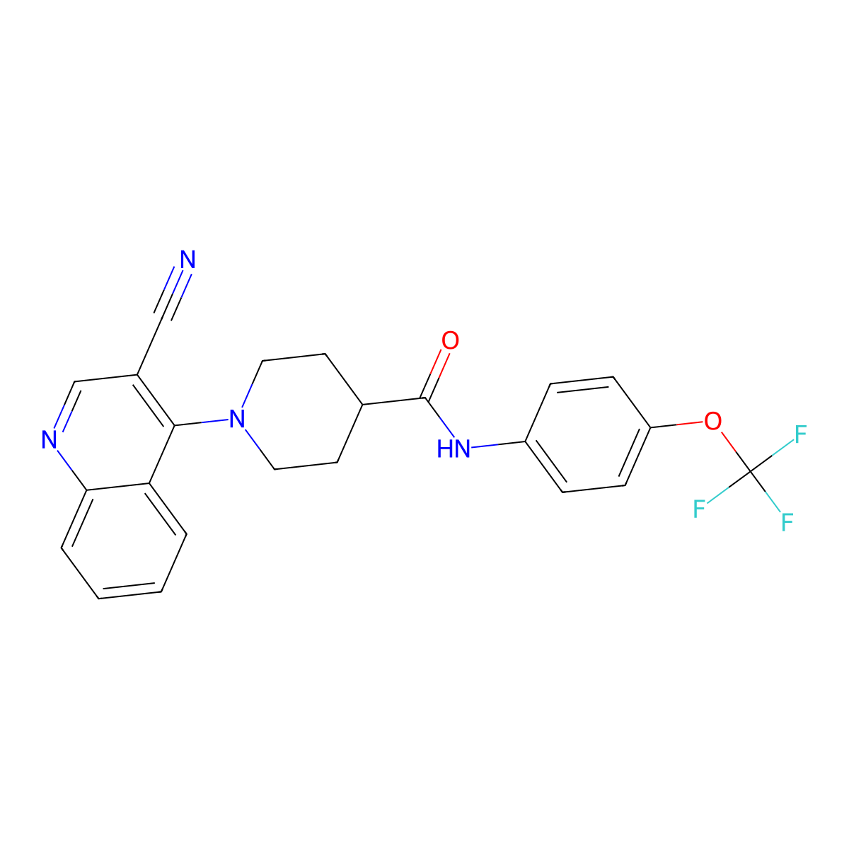 1-(3-cyanoquinolin-4-yl)-N-[4-(trifluoromethoxy)phenyl]piperidine-4-carboxamide molecular structure, CAS 1207002-16-1