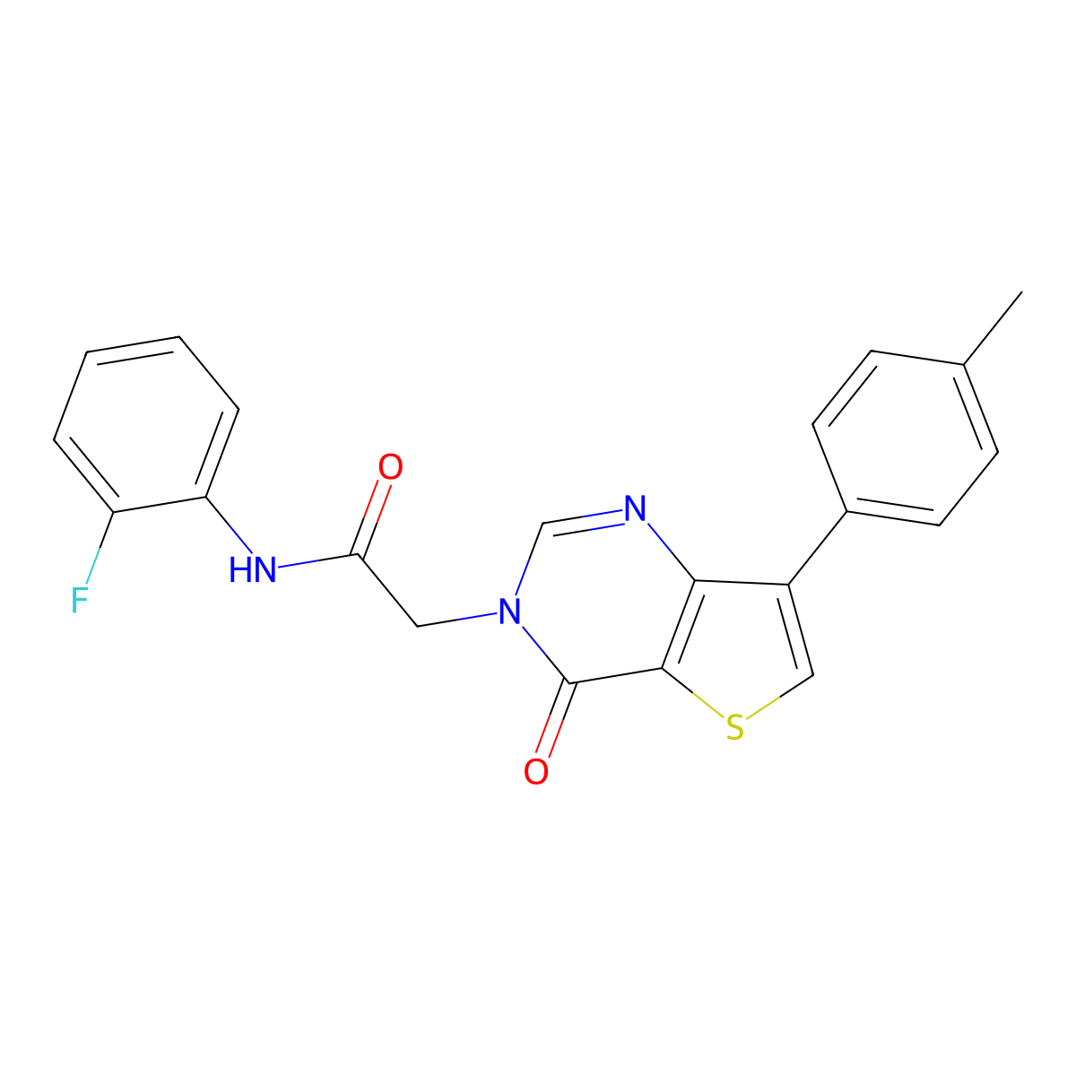 N-(2-fluorophenyl)-2-[7-(4-methylphenyl)-4-oxothieno[3,2-d]pyrimidin-3(4H)-yl]acetamide molecular structure, CAS 1207002-30-9