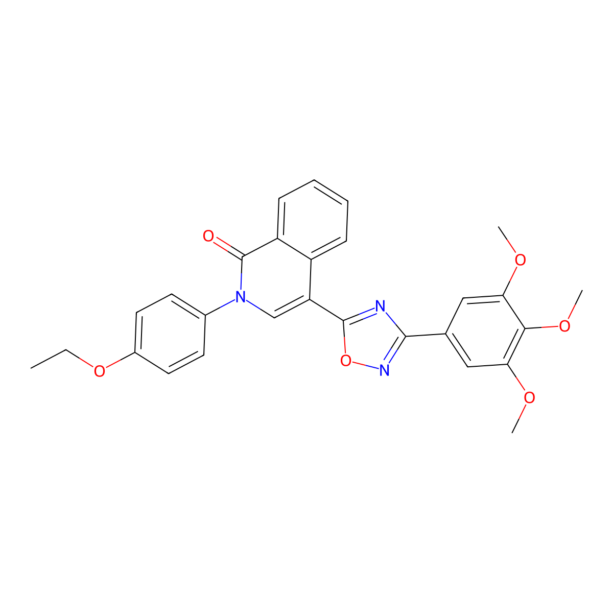 2-(4-ethoxyphenyl)-4-[3-(3,4,5-trimethoxyphenyl)-1,2,4-oxadiazol-5-yl]isoquinolin-1(2H)-one molecular structure, CAS 1207002-31-0