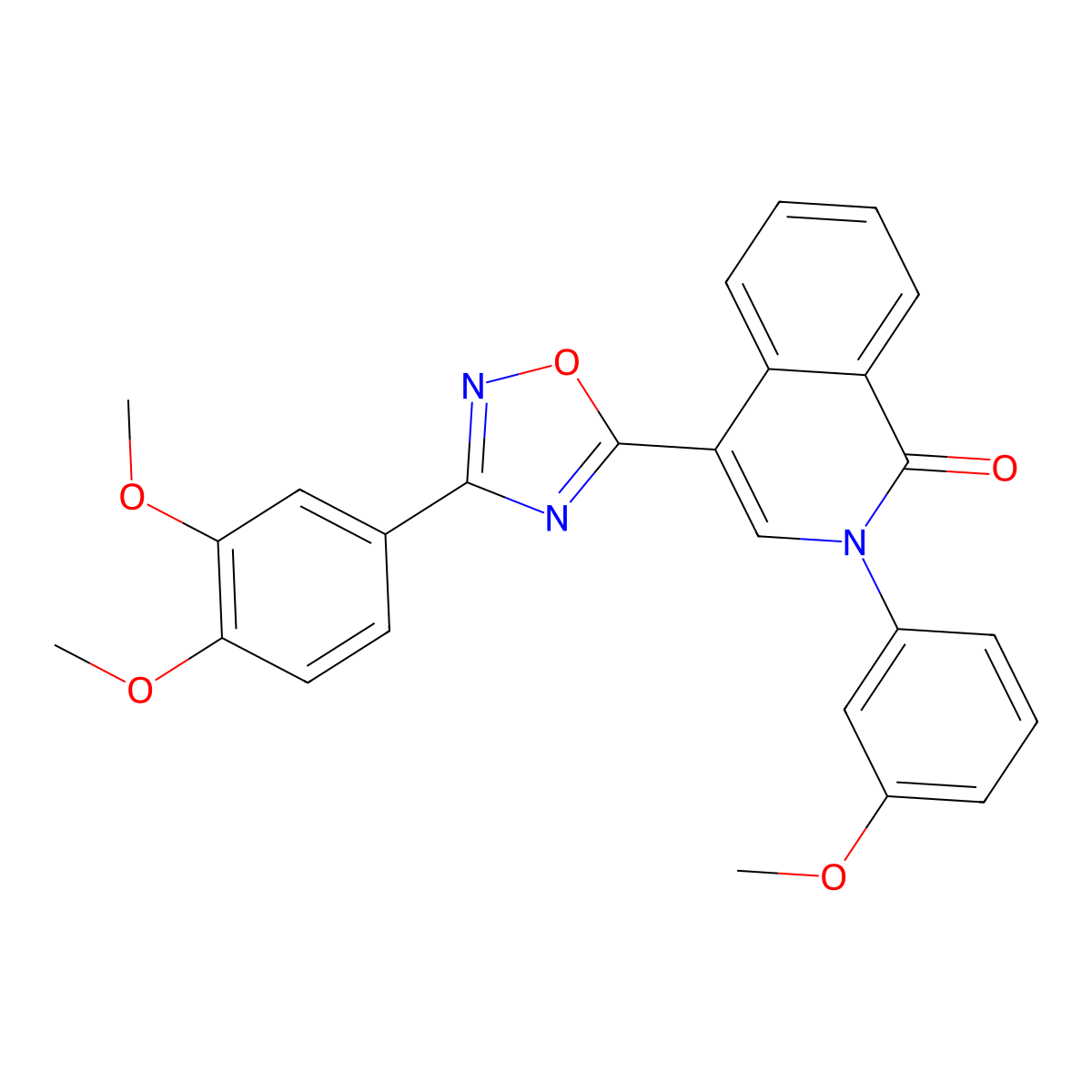 4-[3-(3,4-dimethoxyphenyl)-1,2,4-oxadiazol-5-yl]-2-(3-methoxyphenyl)isoquinolin-1(2H)-one molecular structure, CAS 1207002-39-8