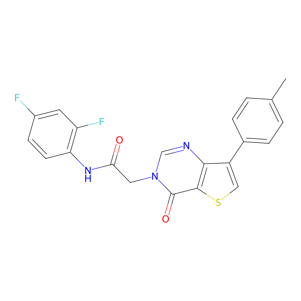 N-(2,4-difluorophenyl)-2-[7-(4-methylphenyl)-4-oxothieno[3,2-d]pyrimidin-3(4H)-yl]acetamide molecular structure, CAS 1207002-41-2