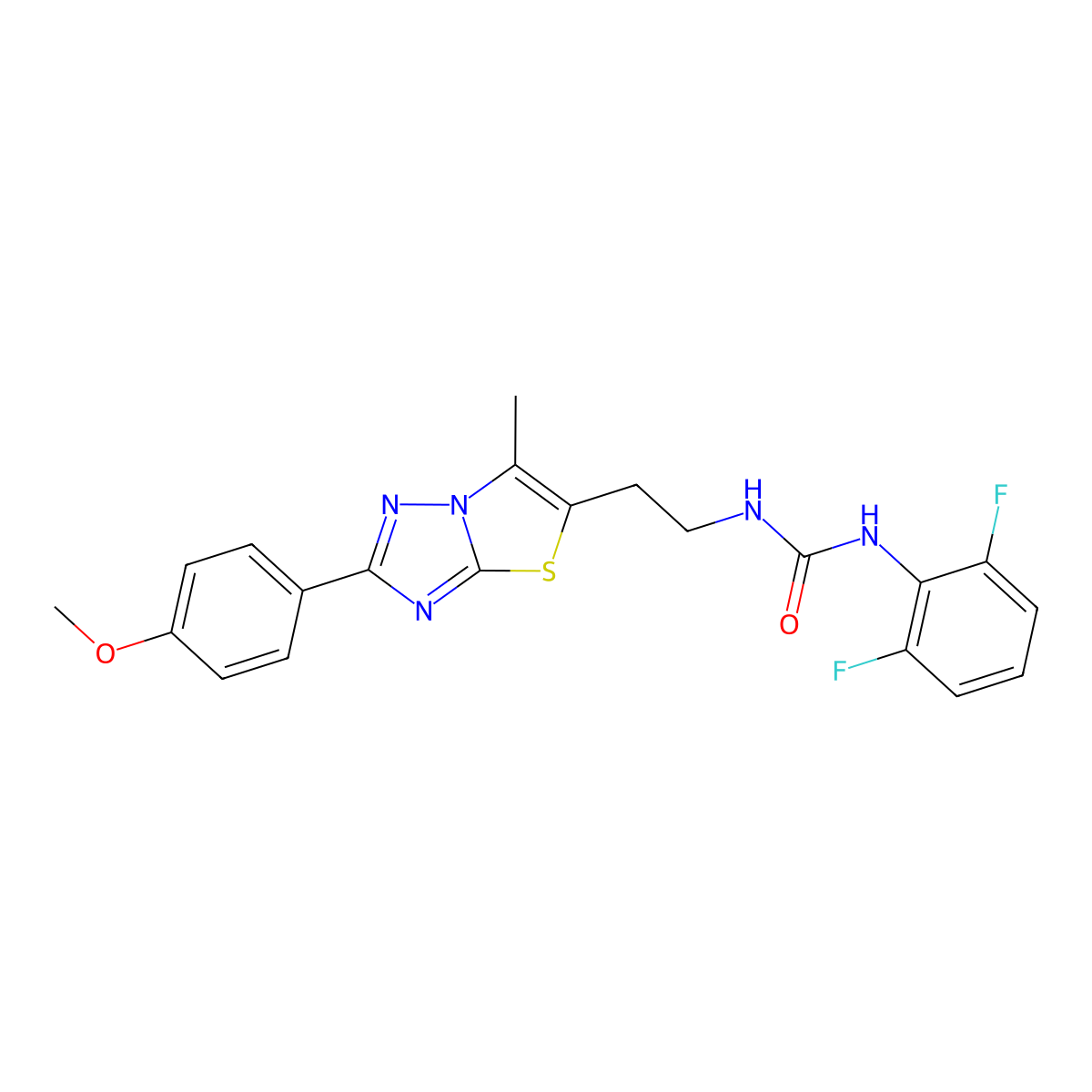 1-(2,6-Difluorophenyl)-3-(2-(2-(4-methoxyphenyl)-6-methylthiazolo[3,2-b][1,2,4]triazol-5-yl)ethyl)urea molecular structure, CAS 1207002-45-6