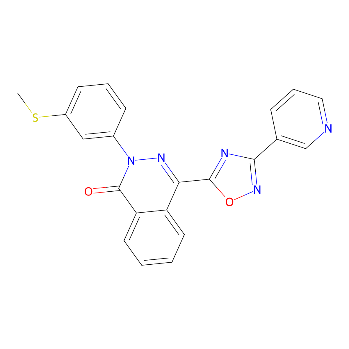 2-[3-(Methylsulfanyl)phenyl]-4-[3-(pyridin-3-yl)-1,2,4-oxadiazol-5-yl]-1,2-dihydrophthalazin-1-one molecular structure, CAS 1207002-52-5