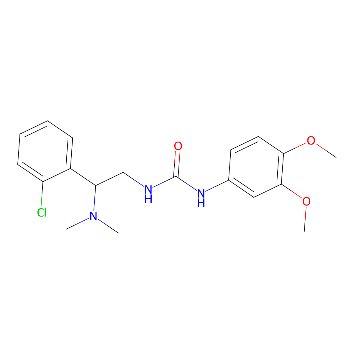 1-[2-(2-Chlorophenyl)-2-(dimethylamino)ethyl]-3-(3,4-dimethoxyphenyl)urea molecular structure, CAS 1207002-60-5