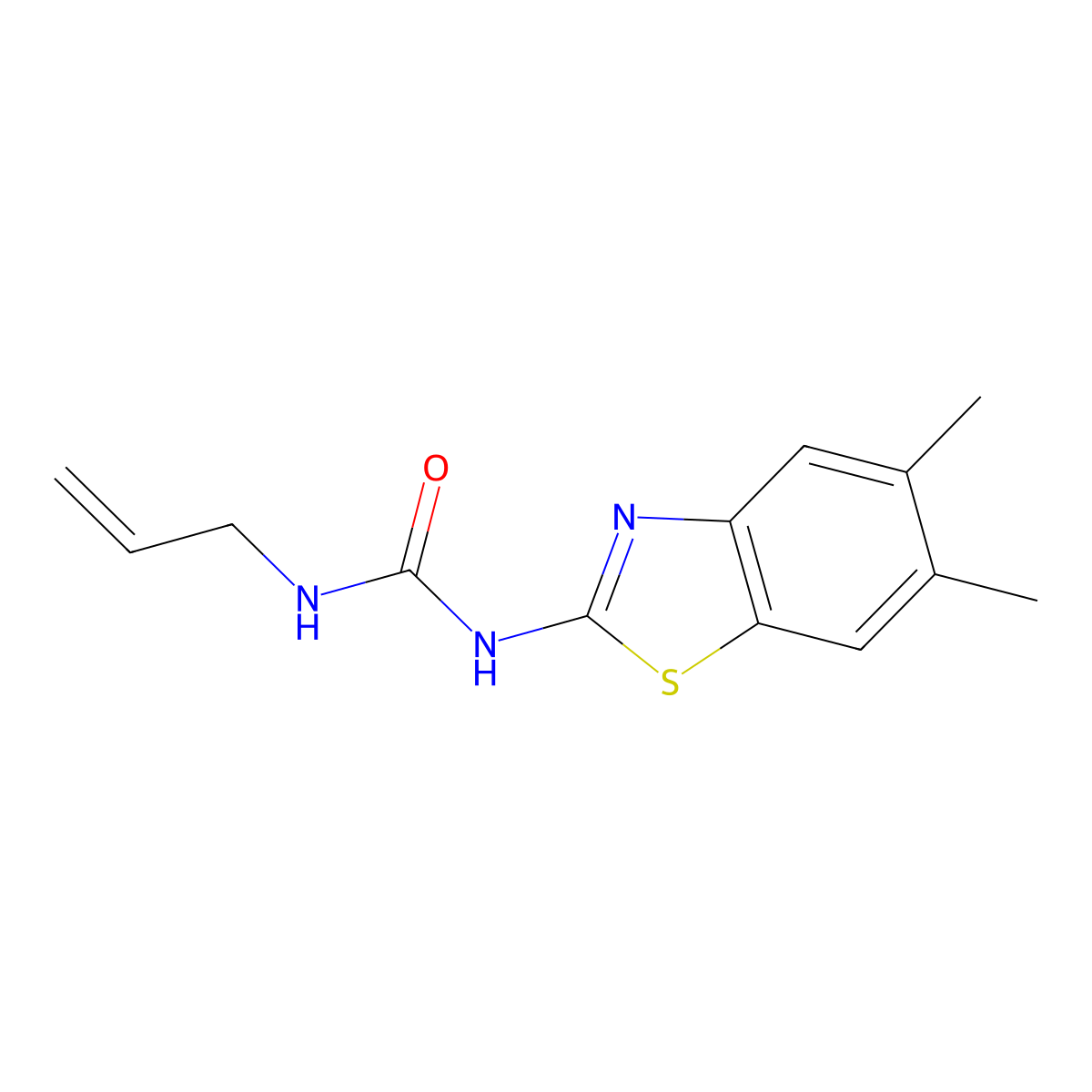 1-Allyl-3-(5,6-dimethylbenzo[d]thiazol-2-yl)urea molecular structure, CAS 1207002-61-6