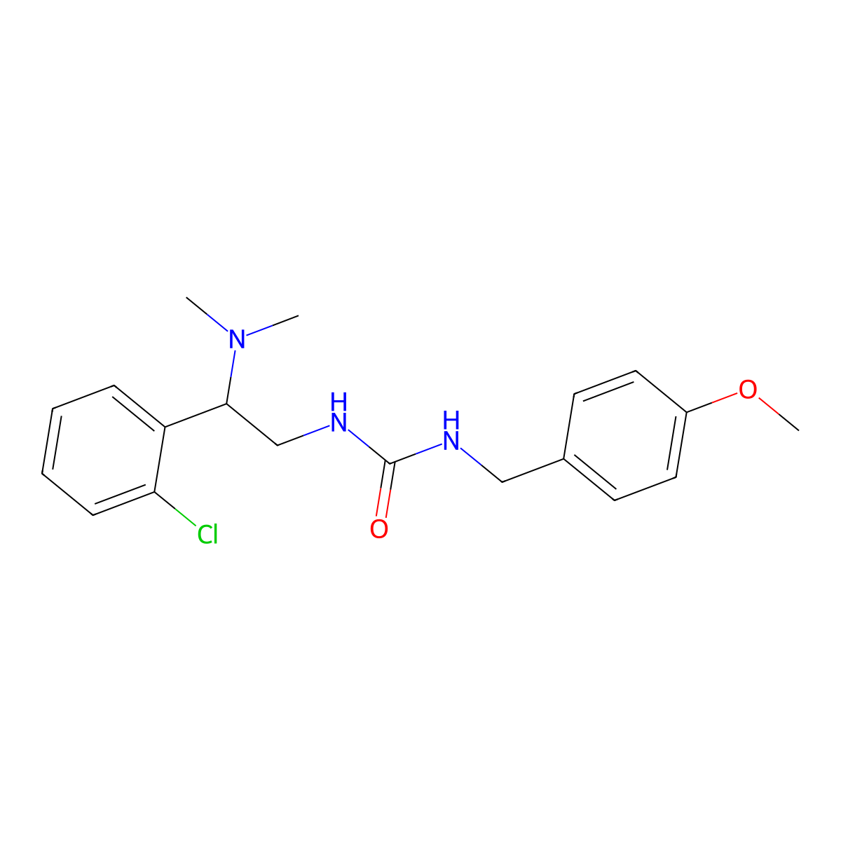 1-(2-(2-Chlorophenyl)-2-(dimethylamino)ethyl)-3-(4-methoxybenzyl)urea molecular structure, CAS 1207002-62-7