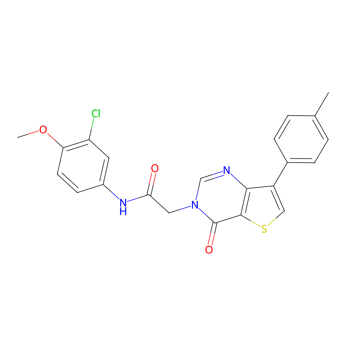 N-(3-chloro-4-methoxyphenyl)-2-[7-(4-methylphenyl)-4-oxothieno[3,2-d]pyrimidin-3(4H)-yl]acetamide molecular structure, CAS 1207002-71-8