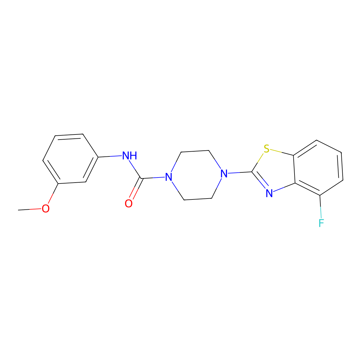 4-(4-fluorobenzo[d]thiazol-2-yl)-N-(3-methoxyphenyl)piperazine-1-carboxamide molecular structure, CAS 1207002-82-1