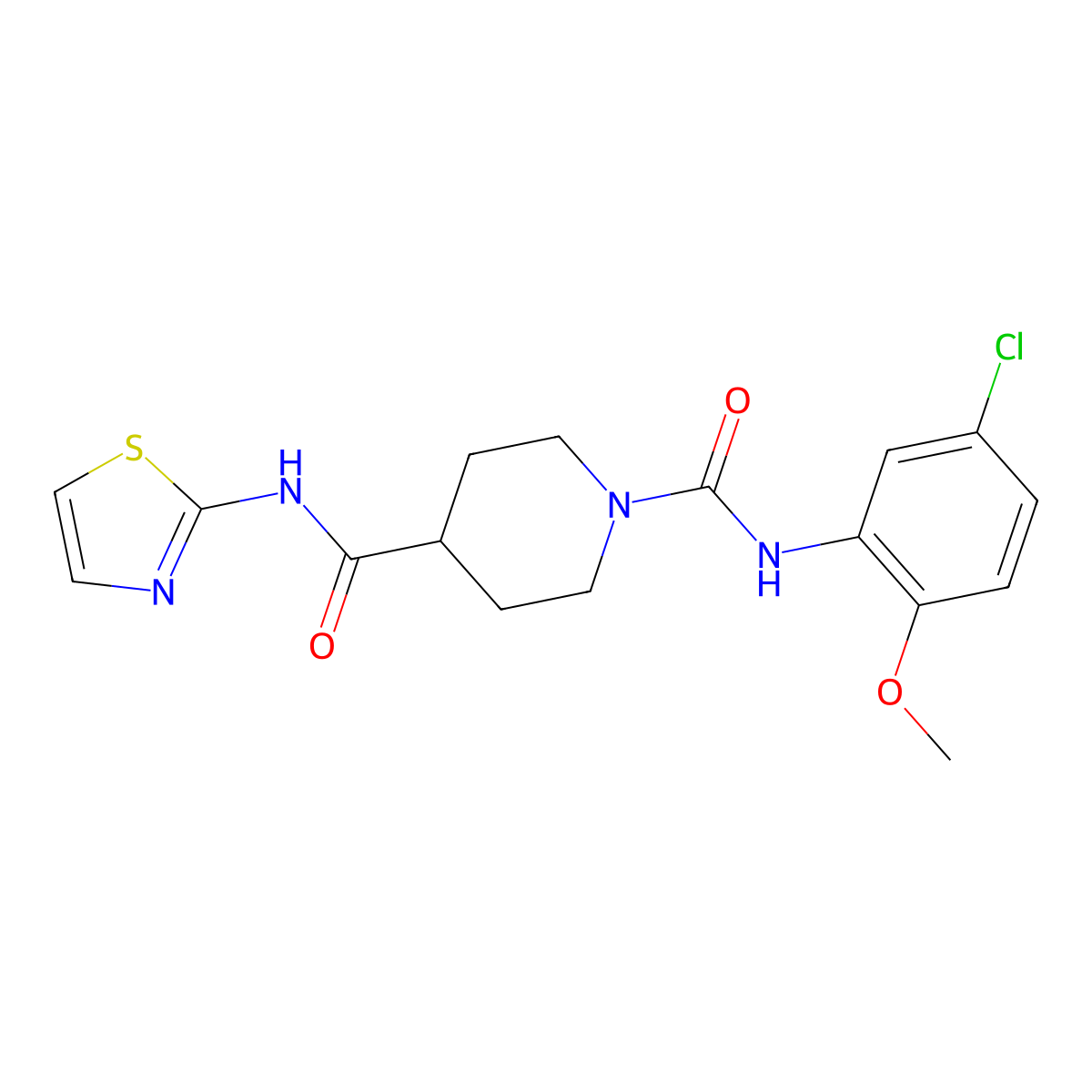 N1-(5-chloro-2-methoxyphenyl)-N4-(thiazol-2-yl)piperidine-1,4-dicarboxamide molecular structure, CAS 1207002-83-2