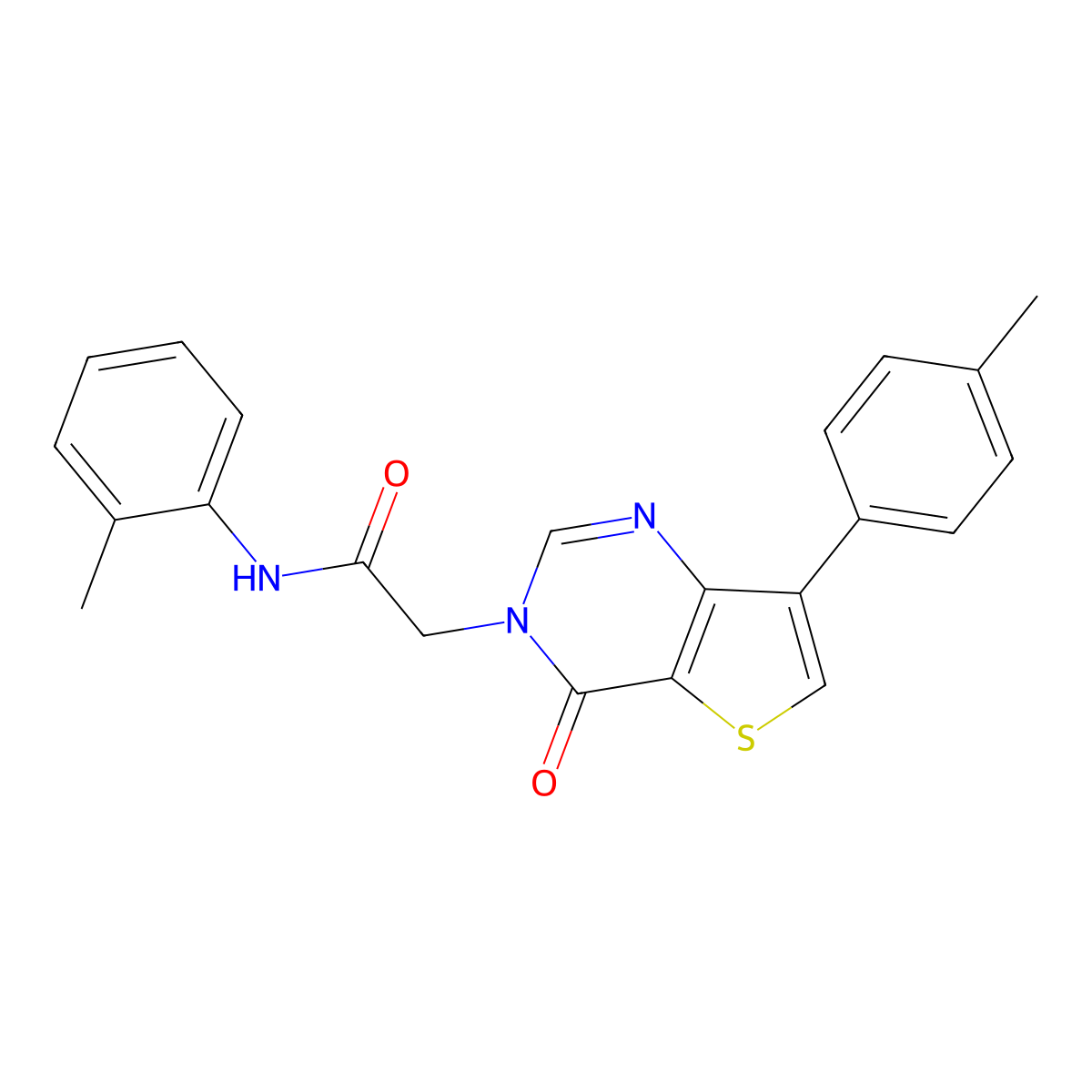 N-(2-methylphenyl)-2-[7-(4-methylphenyl)-4-oxothieno[3,2-d]pyrimidin-3(4H)-yl]acetamide molecular structure, CAS 1207002-88-7