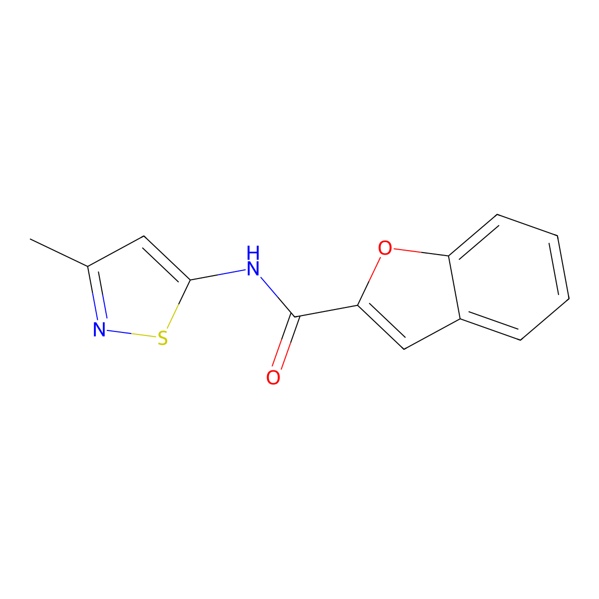 N-(3-methylisothiazol-5-yl)benzofuran-2-carboxamide molecular structure, CAS 1207002-91-2