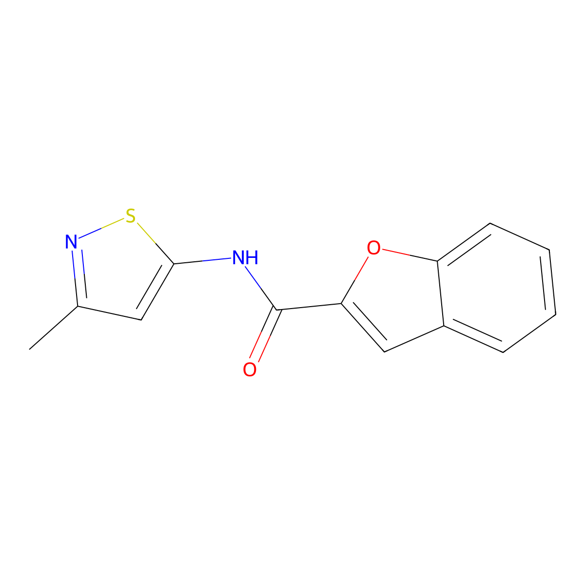 N-(3-methylisothiazol-5-yl)benzofuran-2-carboxamide molecular structure, CAS 1207002-91-2