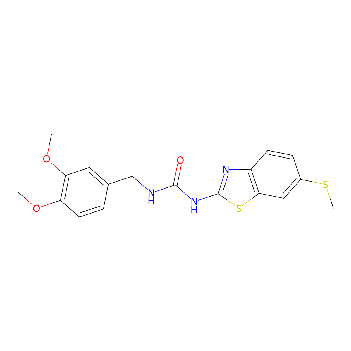 1-(3,4-Dimethoxybenzyl)-3-(6-(methylthio)benzo[d]thiazol-2-yl)urea molecular structure, CAS 1207002-94-5