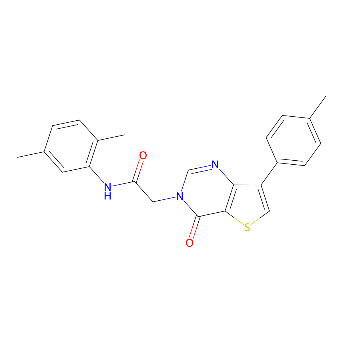 N-(2,5-dimethylphenyl)-2-[7-(4-methylphenyl)-4-oxothieno[3,2-d]pyrimidin-3(4H)-yl]acetamide molecular structure, CAS 1207002-98-9