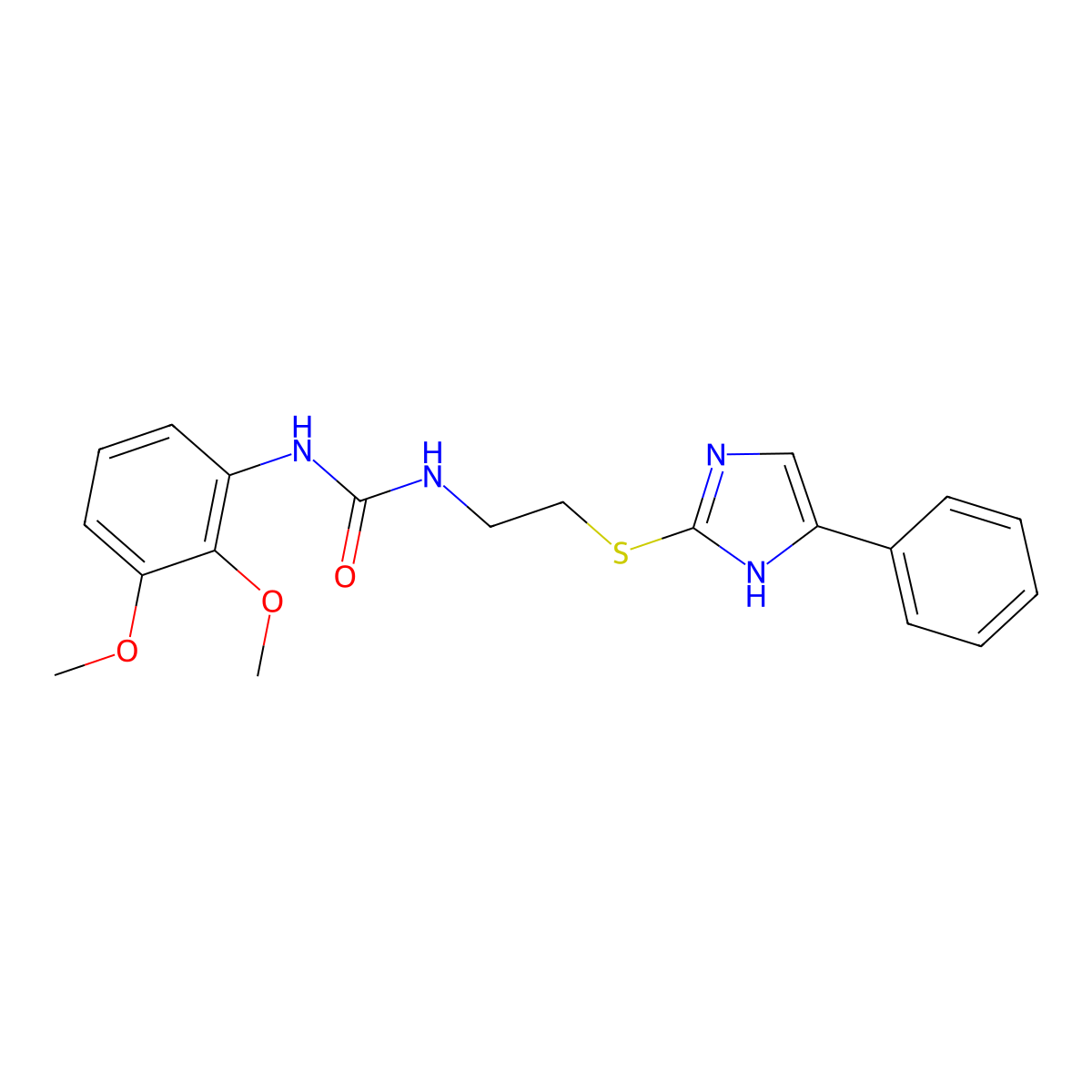 1-(2,3-dimethoxyphenyl)-3-(2-((4-phenyl-1H-imidazol-2-yl)thio)ethyl)urea molecular structure, CAS 1207003-02-8