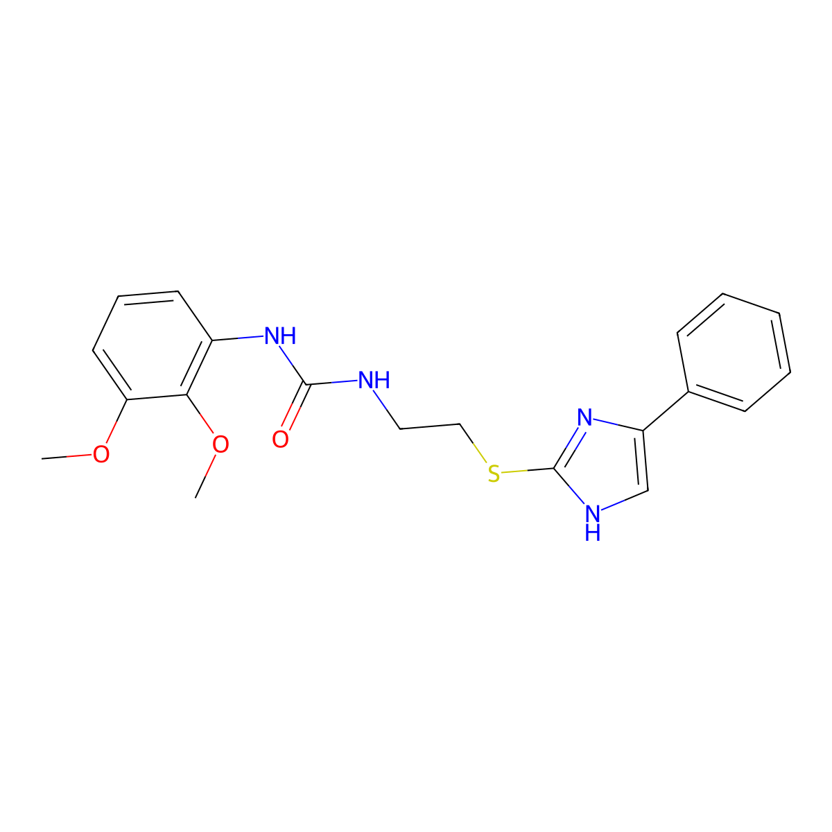 1-(2,3-dimethoxyphenyl)-3-(2-((4-phenyl-1H-imidazol-2-yl)thio)ethyl)urea molecular structure, CAS 1207003-02-8