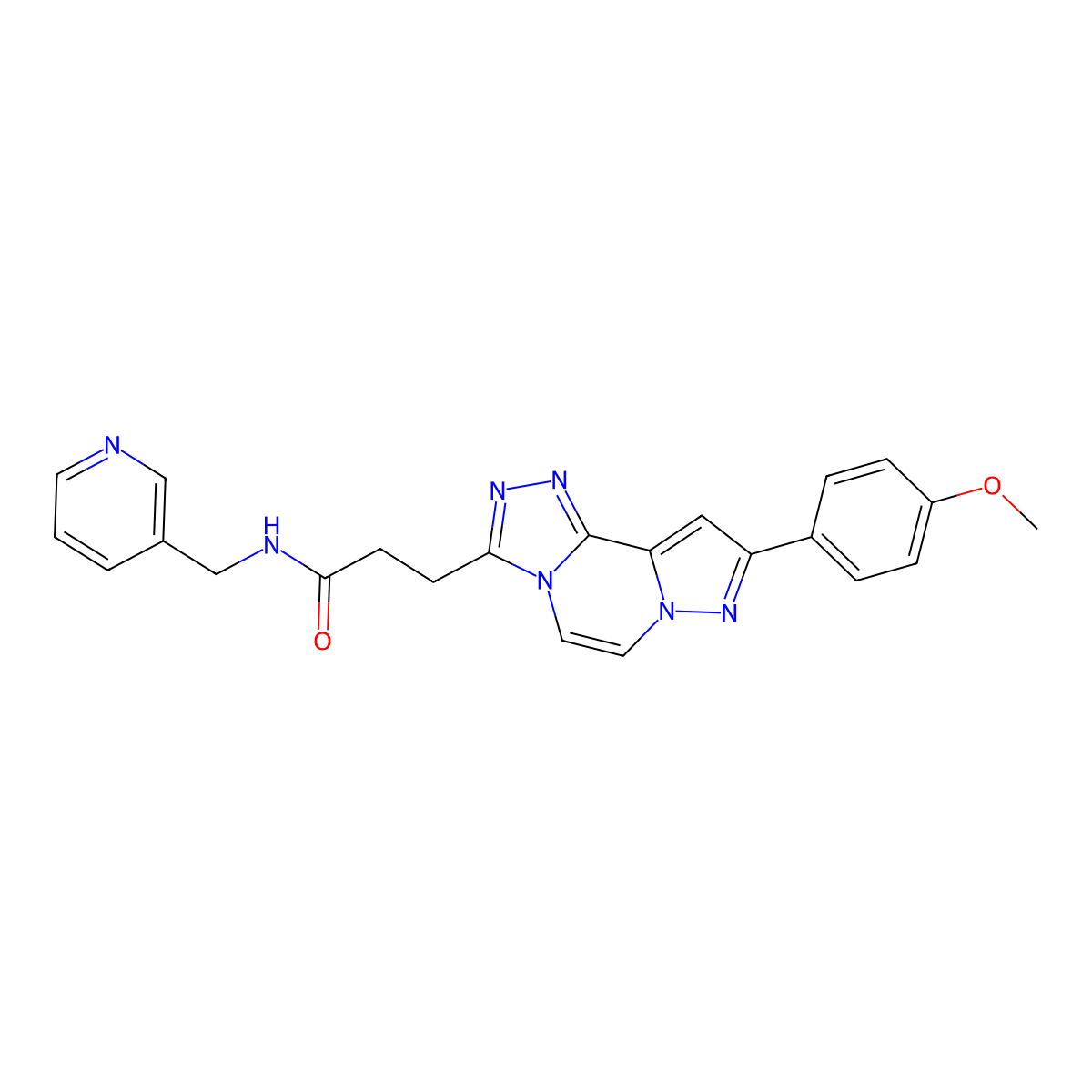 3-(9-(4-methoxyphenyl)pyrazolo[1,5-a][1,2,4]triazolo[3,4-c]pyrazin-3-yl)-N-(pyridin-3-ylmethyl)propanamide molecular structure, CAS 1207003-08-4