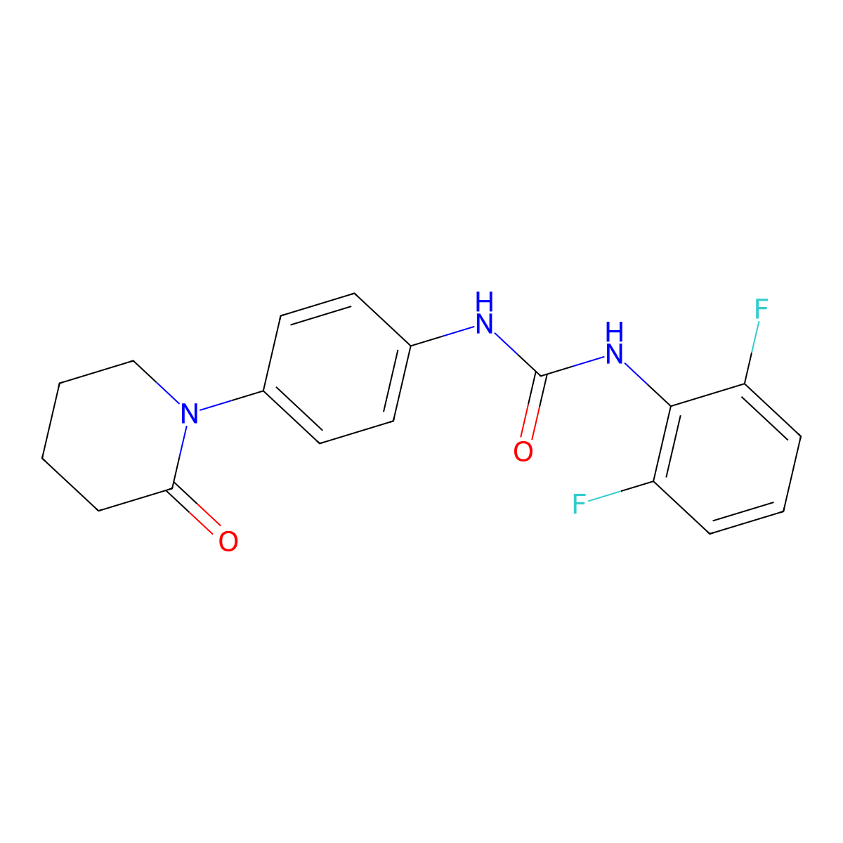 1-(2,6-Difluorophenyl)-3-(4-(2-oxopiperidin-1-yl)phenyl)urea molecular structure, CAS 1207003-13-1