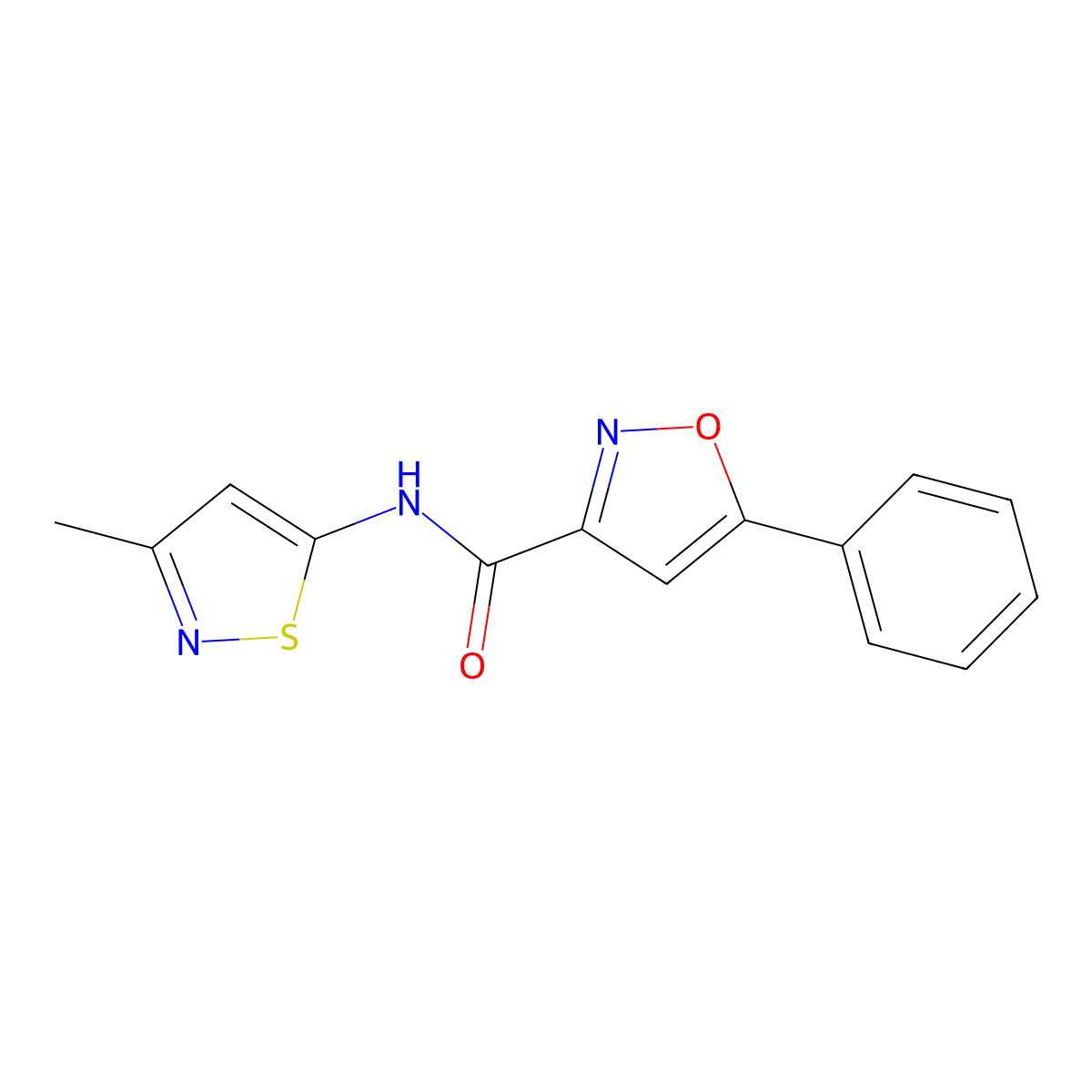 N-(3-methylisothiazol-5-yl)-5-phenylisoxazole-3-carboxamide molecular structure, CAS 1207003-24-4