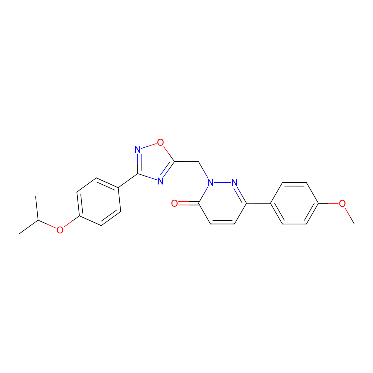 2-((3-(4-isopropoxyphenyl)-1,2,4-oxadiazol-5-yl)methyl)-6-(4-methoxyphenyl)pyridazin-3(2H)-one molecular structure, CAS 1207003-30-2