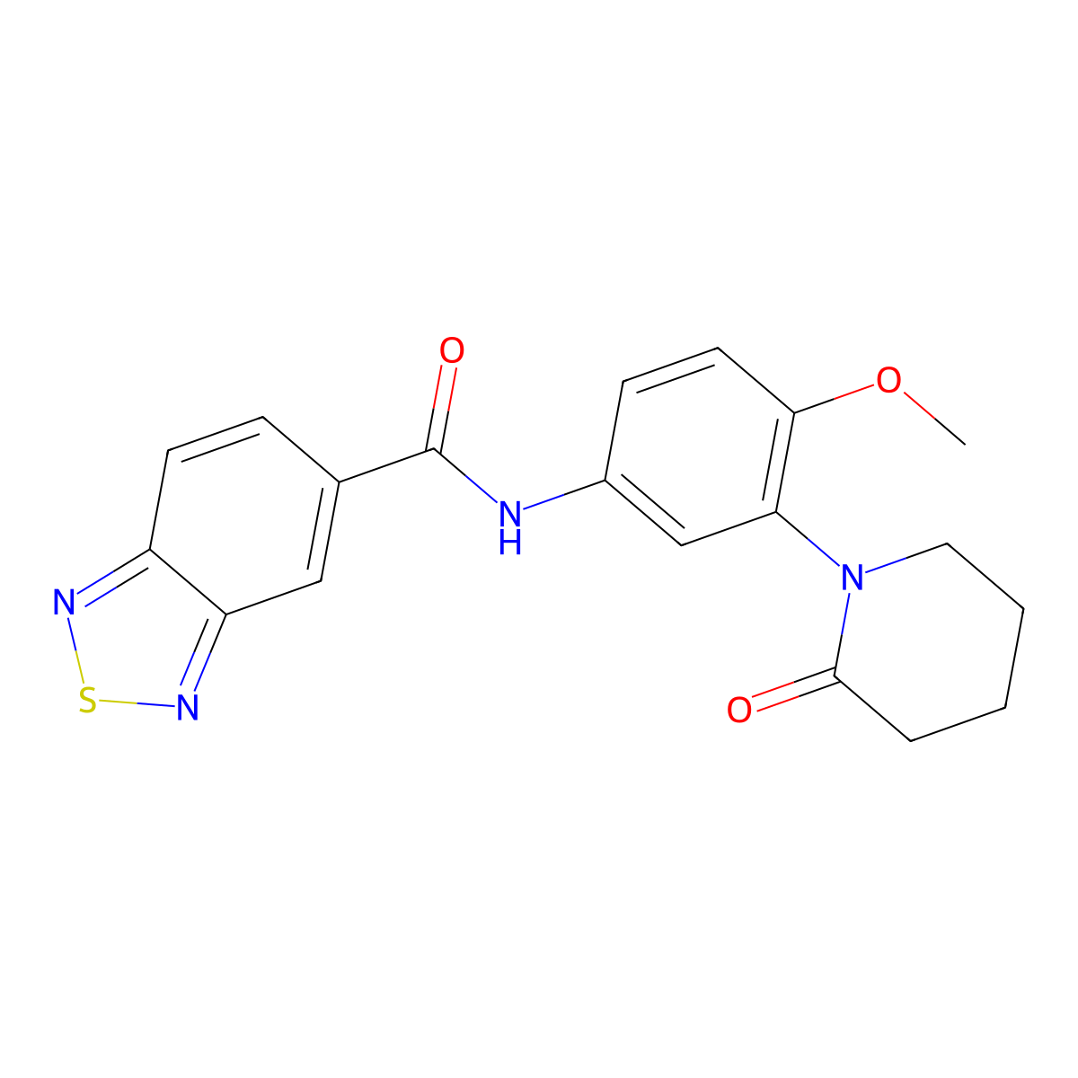N-(4-methoxy-3-(2-oxopiperidin-1-yl)phenyl)benzo[c][1,2,5]thiadiazole-5-carboxamide molecular structure, CAS 1207003-34-6