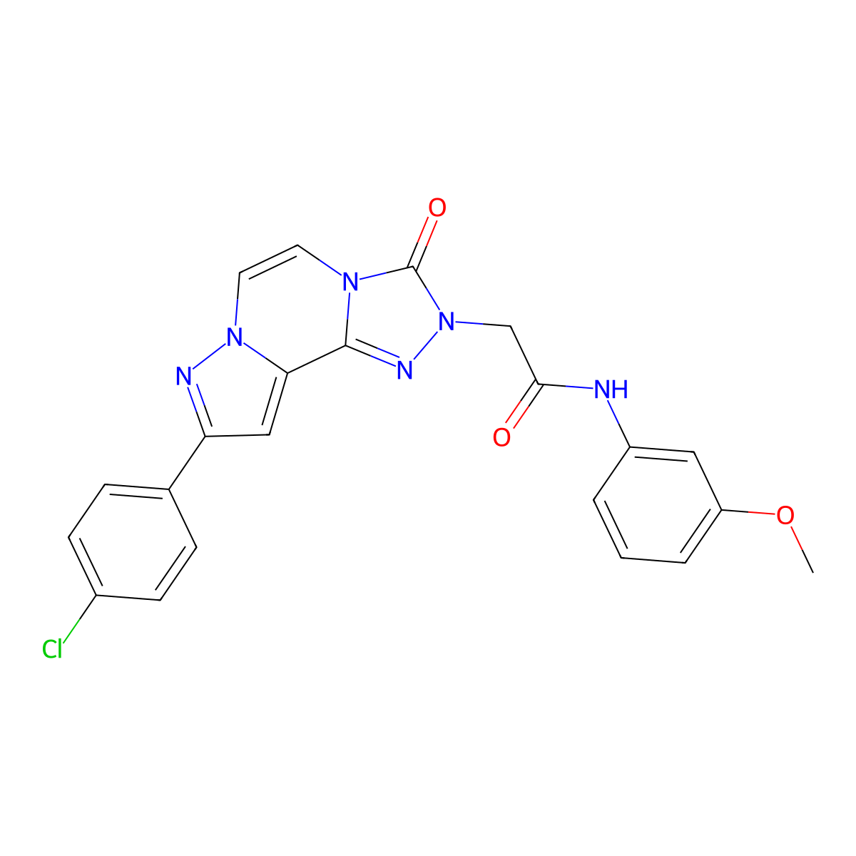 2-[11-(4-chlorophenyl)-5-oxo-3,4,6,9,10-pentazatricyclo[7.3.0.02,6]dodeca-1(12),2,7,10-tetraen-4-yl]-N-(3-methoxyphenyl)acetamide molecular structure, CAS 1207003-41-5