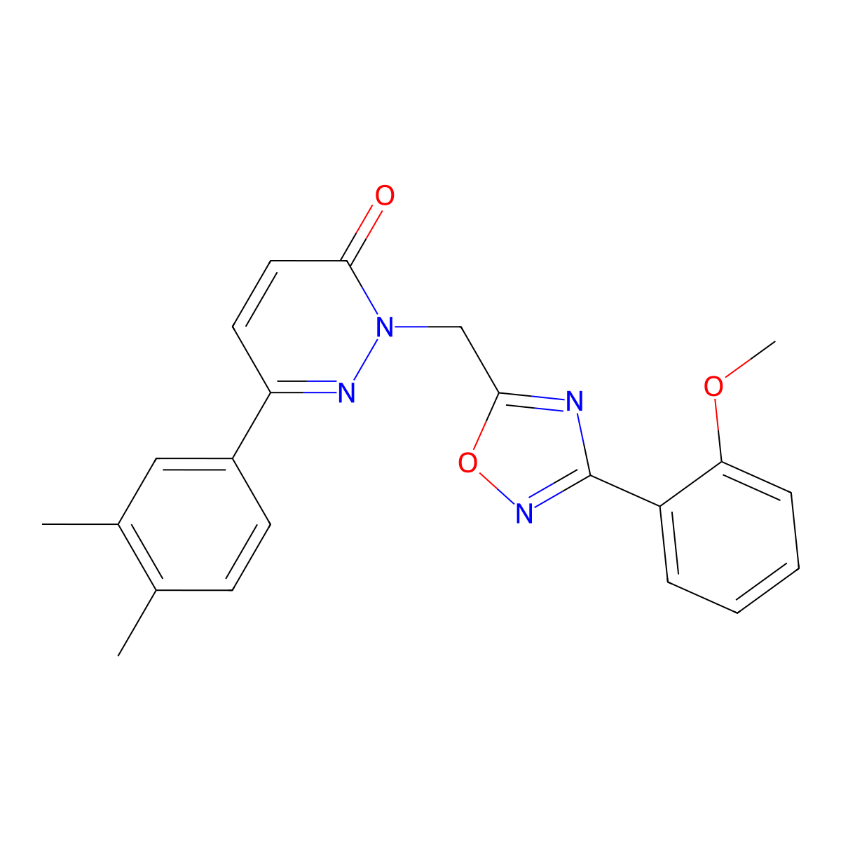 6-(3,4-dimethylphenyl)-2-((3-(2-methoxyphenyl)-1,2,4-oxadiazol-5-yl)methyl)pyridazin-3(2H)-one molecular structure, CAS 1207003-44-8