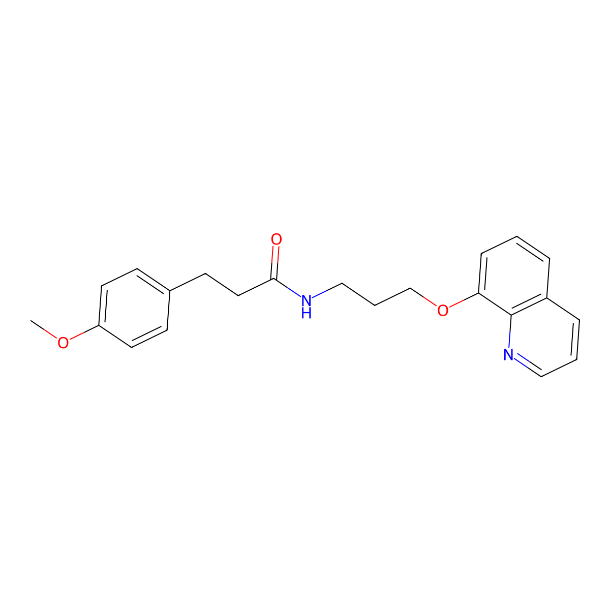 3-(4-methoxyphenyl)-N-[3-(quinolin-8-yloxy)propyl]propanamide molecular structure, CAS 1207003-50-6