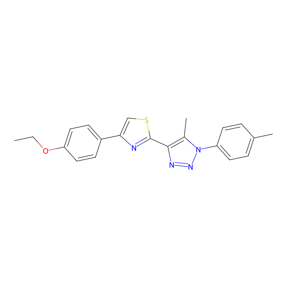 4-[4-(4-ethoxyphenyl)-1,3-thiazol-2-yl]-5-methyl-1-(4-methylphenyl)-1H-1,2,3-triazole molecular structure, CAS 1207003-55-1