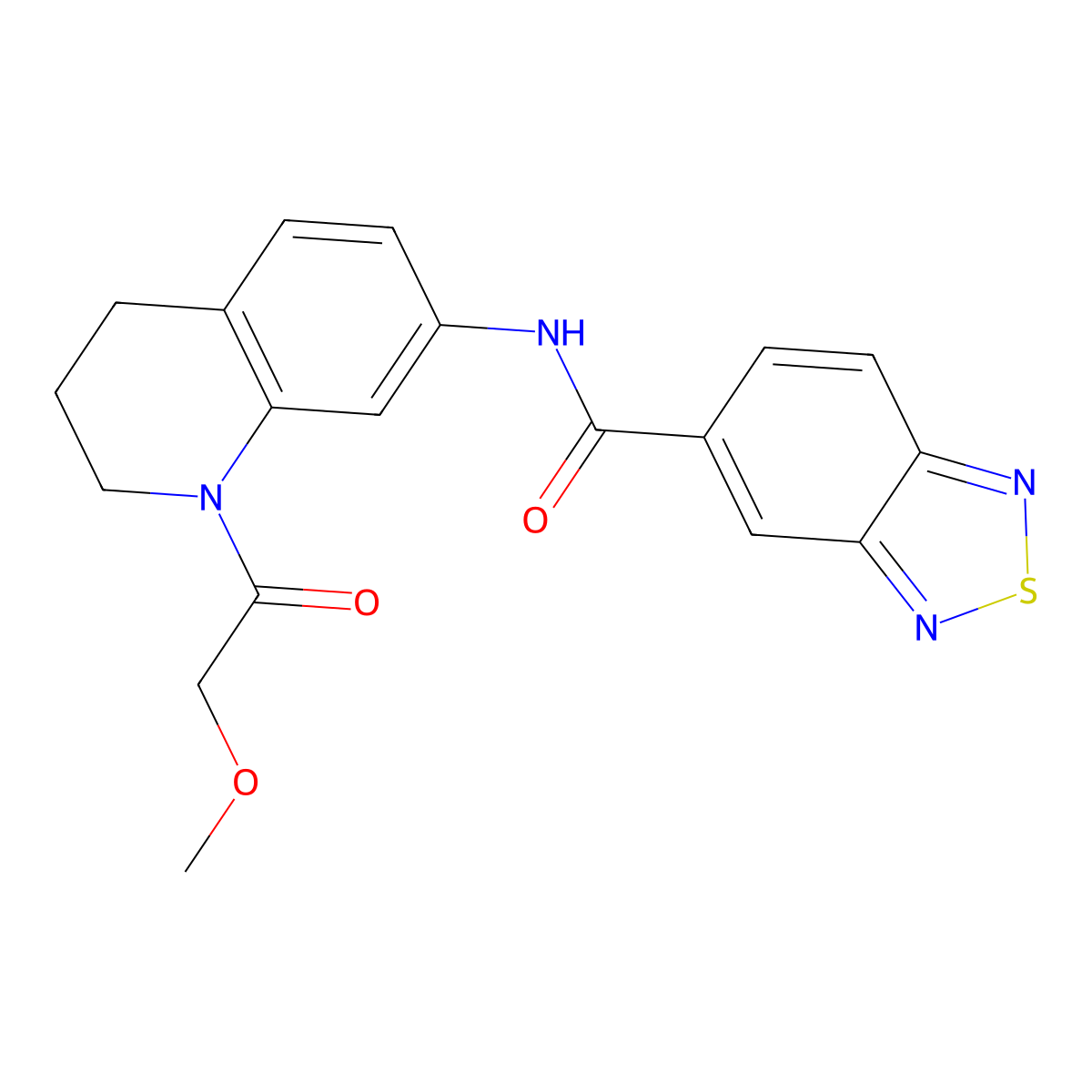 N-(1-(2-methoxyacetyl)-1,2,3,4-tetrahydroquinolin-7-yl)benzo[c][1,2,5]thiadiazole-5-carboxamide molecular structure, CAS 1207003-64-2