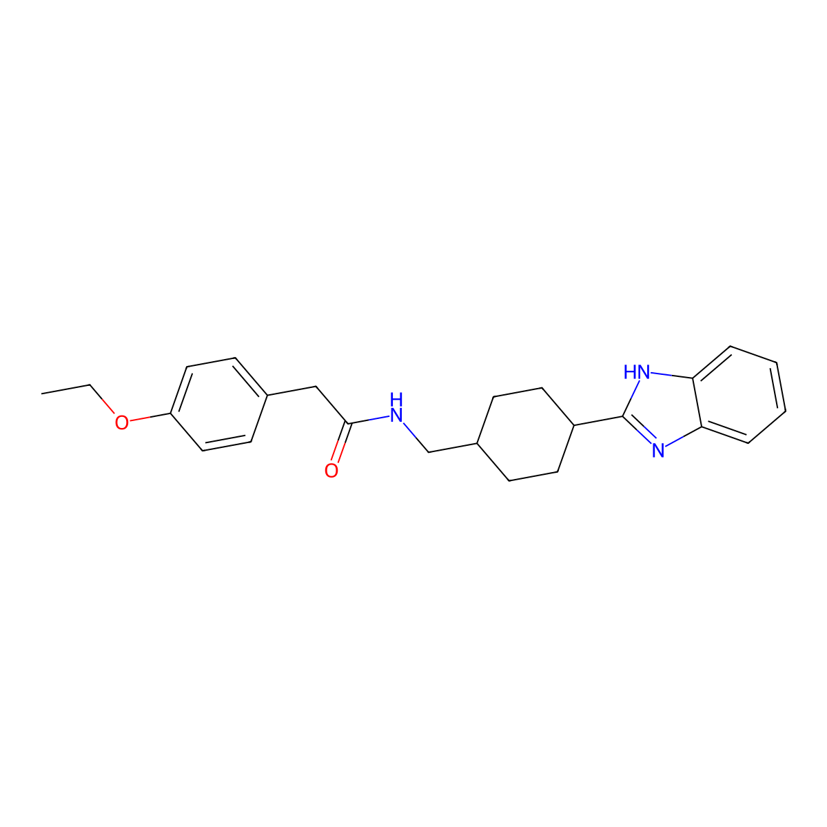 N-((4-(1H-benzo[d]imidazol-2-yl)cyclohexyl)methyl)-2-(4-ethoxyphenyl)acetamide molecular structure, CAS 1207003-69-7