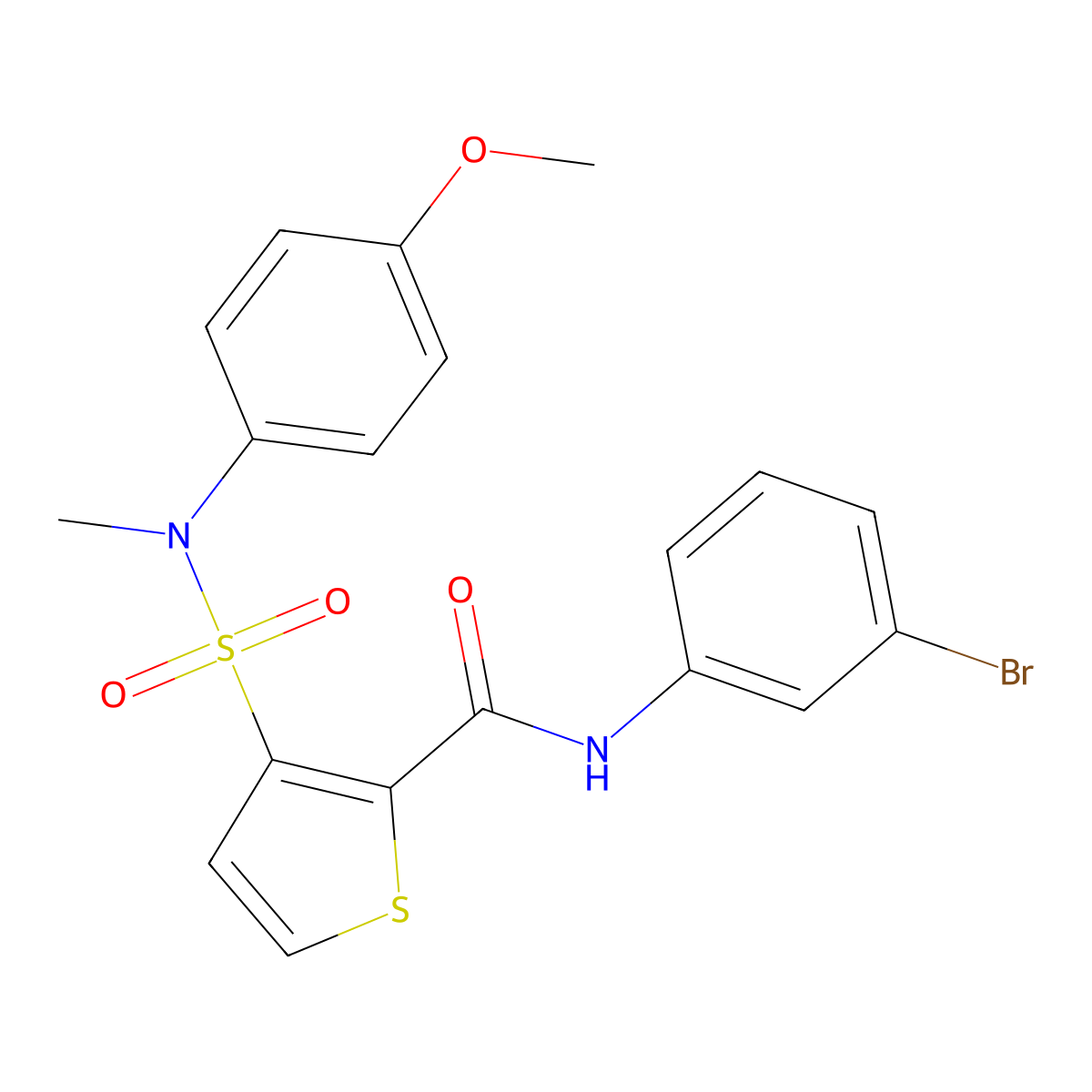 N-(3-bromophenyl)-3-[(4-methoxyphenyl)(methyl)sulfamoyl]thiophene-2-carboxamide molecular structure, CAS 1207003-74-4