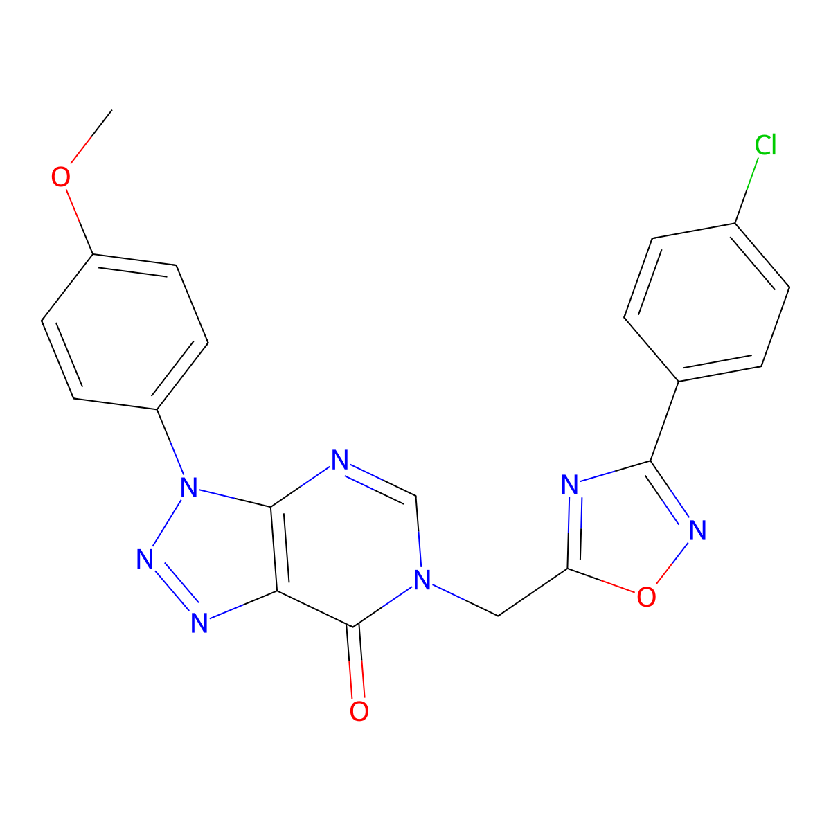 6-((3-(4-chlorophenyl)-1,2,4-oxadiazol-5-yl)methyl)-3-(4-methoxyphenyl)-3H-[1,2,3]triazolo[4,5-d]pyrimidin-7(6H)-one molecular structure, CAS 1207003-76-6
