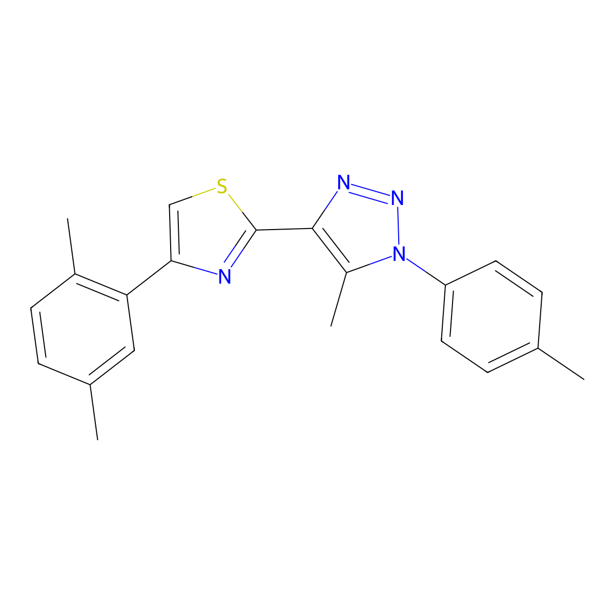 4-(2,5-dimethylphenyl)-2-(5-methyl-1-(p-tolyl)-1H-1,2,3-triazol-4-yl)thiazole molecular structure, CAS 1207003-78-8