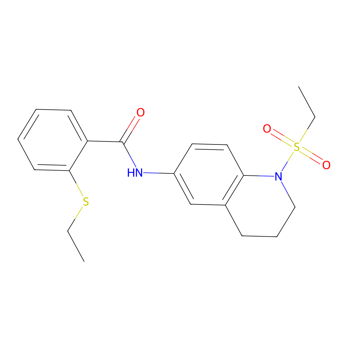 N-(1-(ethylsulfonyl)-1,2,3,4-tetrahydroquinolin-6-yl)-2-(ethylthio)benzamide molecular structure, CAS 1207003-84-6