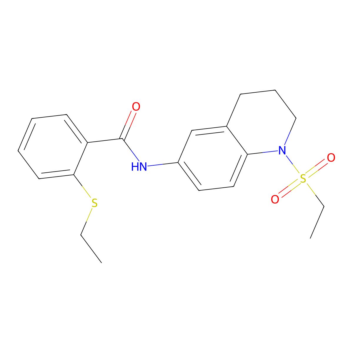 N-(1-(ethylsulfonyl)-1,2,3,4-tetrahydroquinolin-6-yl)-2-(ethylthio)benzamide molecular structure, CAS 1207003-84-6