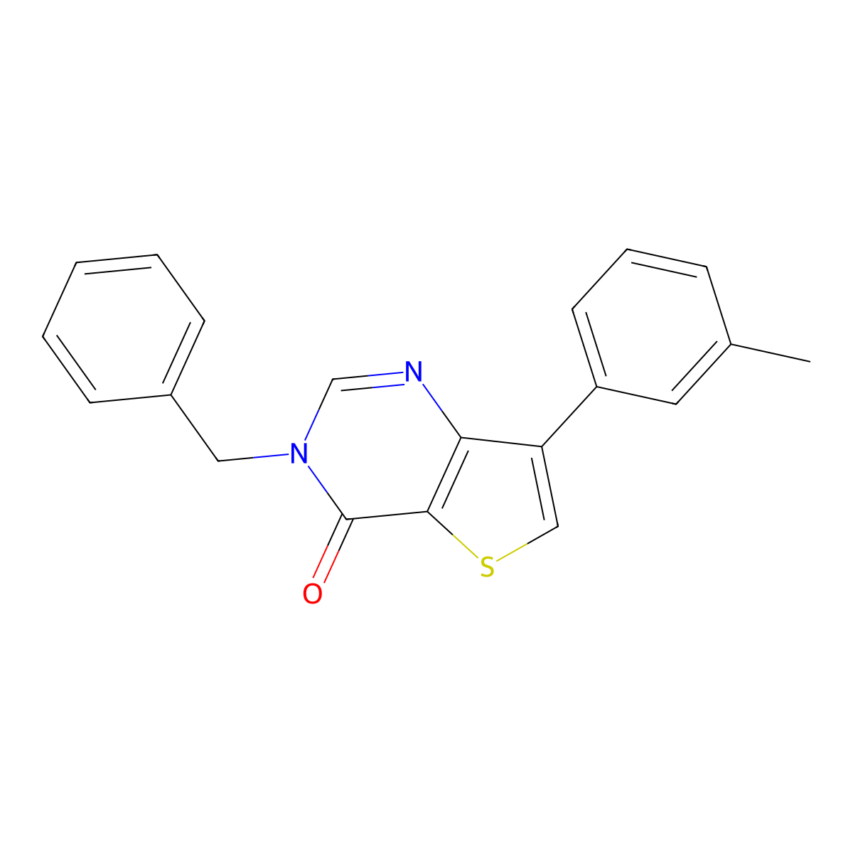 3-benzyl-7-(3-methylphenyl)thieno[3,2-d]pyrimidin-4(3H)-one molecular structure, CAS 1207003-96-0