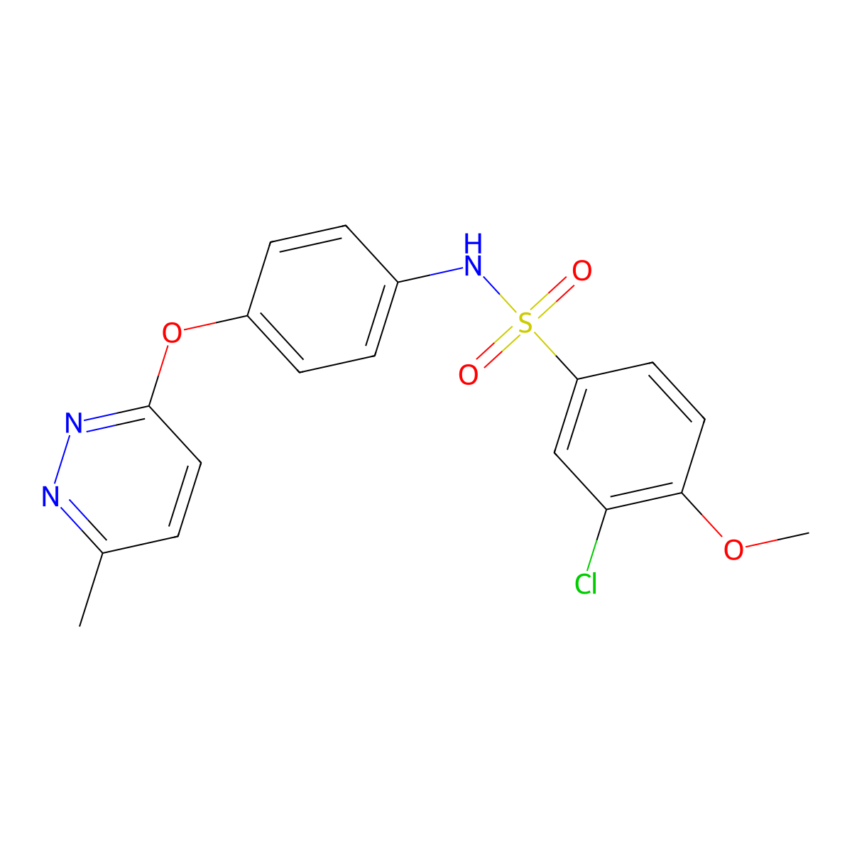 3-chloro-4-methoxy-N-(4-((6-methylpyridazin-3-yl)oxy)phenyl)benzenesulfonamide molecular structure, CAS 1207004-00-9