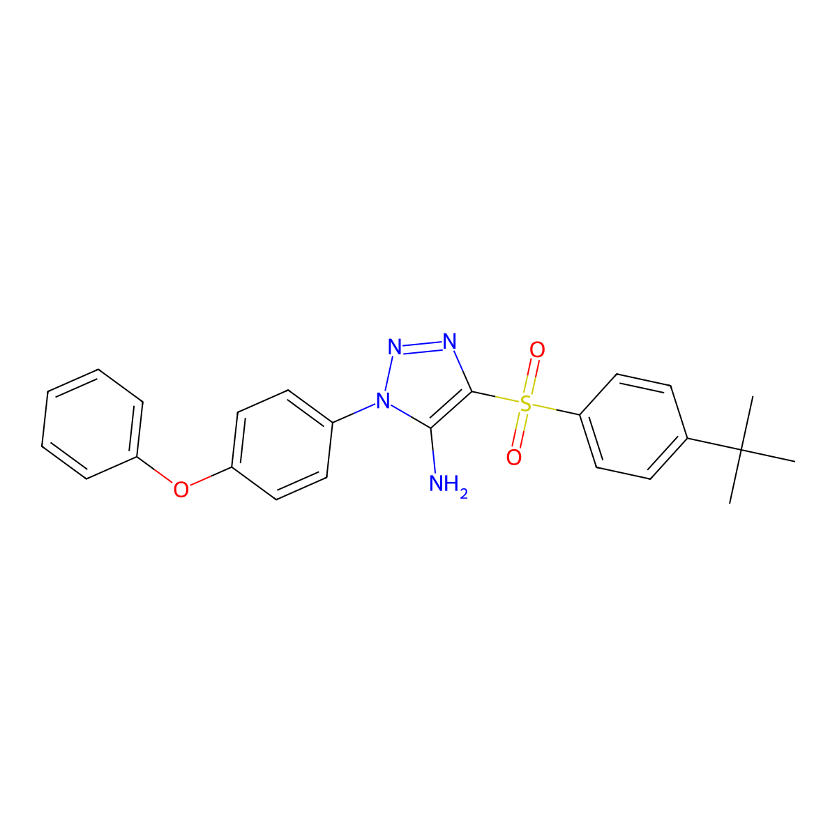 4-((4-(tert-butyl)phenyl)sulfonyl)-1-(4-phenoxyphenyl)-1H-1,2,3-triazol-5-amine molecular structure, CAS 1207004-05-4