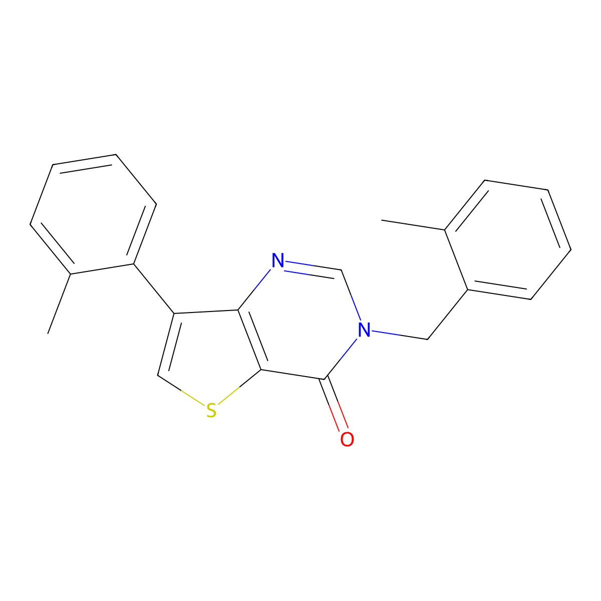 3-(2-methylbenzyl)-7-(2-methylphenyl)thieno[3,2-d]pyrimidin-4(3H)-one molecular structure, CAS 1207004-11-2