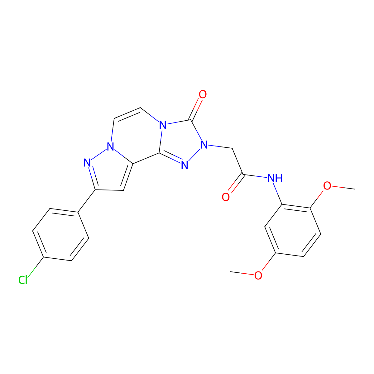 2-[11-(4-chlorophenyl)-5-oxo-3,4,6,9,10-pentaazatricyclo[7.3.0.0^{2,6}]dodeca-1(12),2,7,10-tetraen-4-yl]-N-(2,5-dimethoxyphenyl)acetamide molecular structure, CAS 1207004-15-6
