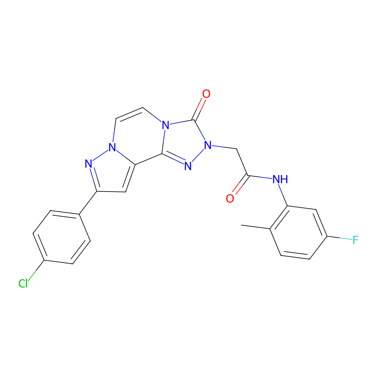 2-[11-(4-chlorophenyl)-5-oxo-3,4,6,9,10-pentaazatricyclo[7.3.0.0^{2,6}]dodeca-1(12),2,7,10-tetraen-4-yl]-N-(5-fluoro-2-methylphenyl)acetamide molecular structure, CAS 1207004-19-0