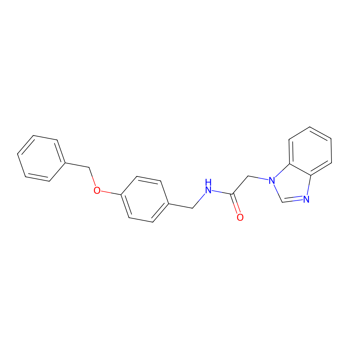2-(1H-benzo[d]imidazol-1-yl)-N-(4-(benzyloxy)benzyl)acetamide molecular structure, CAS 1207004-24-7