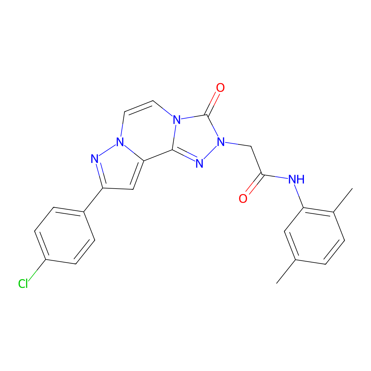 2-(9-(4-chlorophenyl)-3-oxopyrazolo[1,5-a][1,2,4]triazolo[3,4-c]pyrazin-2(3H)-yl)-N-(2,5-dimethylphenyl)acetamide molecular structure, CAS 1207004-40-7