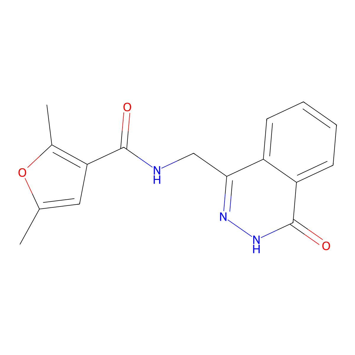 2,5-dimethyl-N-((4-oxo-3,4-dihydrophthalazin-1-yl)methyl)furan-3-carboxamide molecular structure, CAS 1207004-46-3