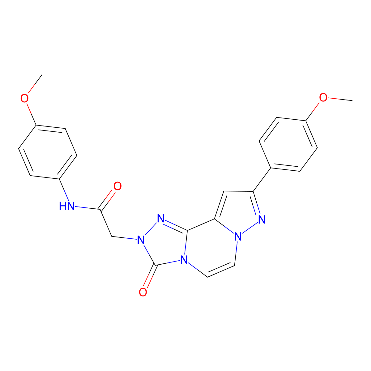 N-(4-methoxyphenyl)-2-[11-(4-methoxyphenyl)-5-oxo-3,4,6,9,10-pentaazatricyclo[7.3.0.0^{2,6}]dodeca-1(12),2,7,10-tetraen-4-yl]acetamide molecular structure, CAS 1207004-52-1