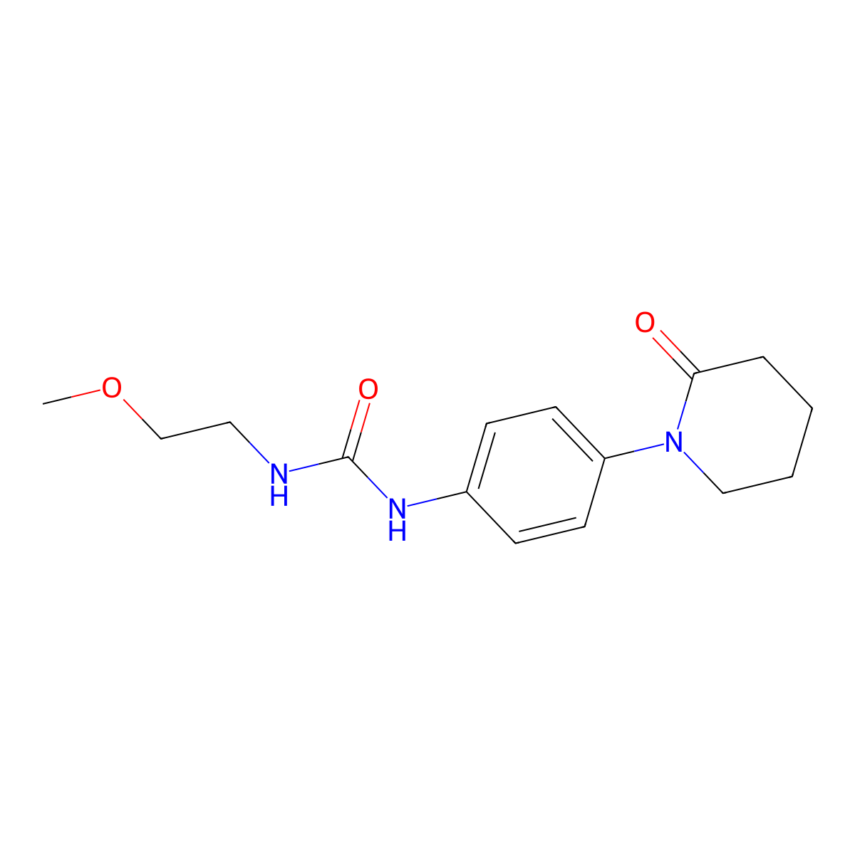 1-(2-Methoxyethyl)-3-(4-(2-oxopiperidin-1-yl)phenyl)urea molecular structure, CAS 1207004-56-5
