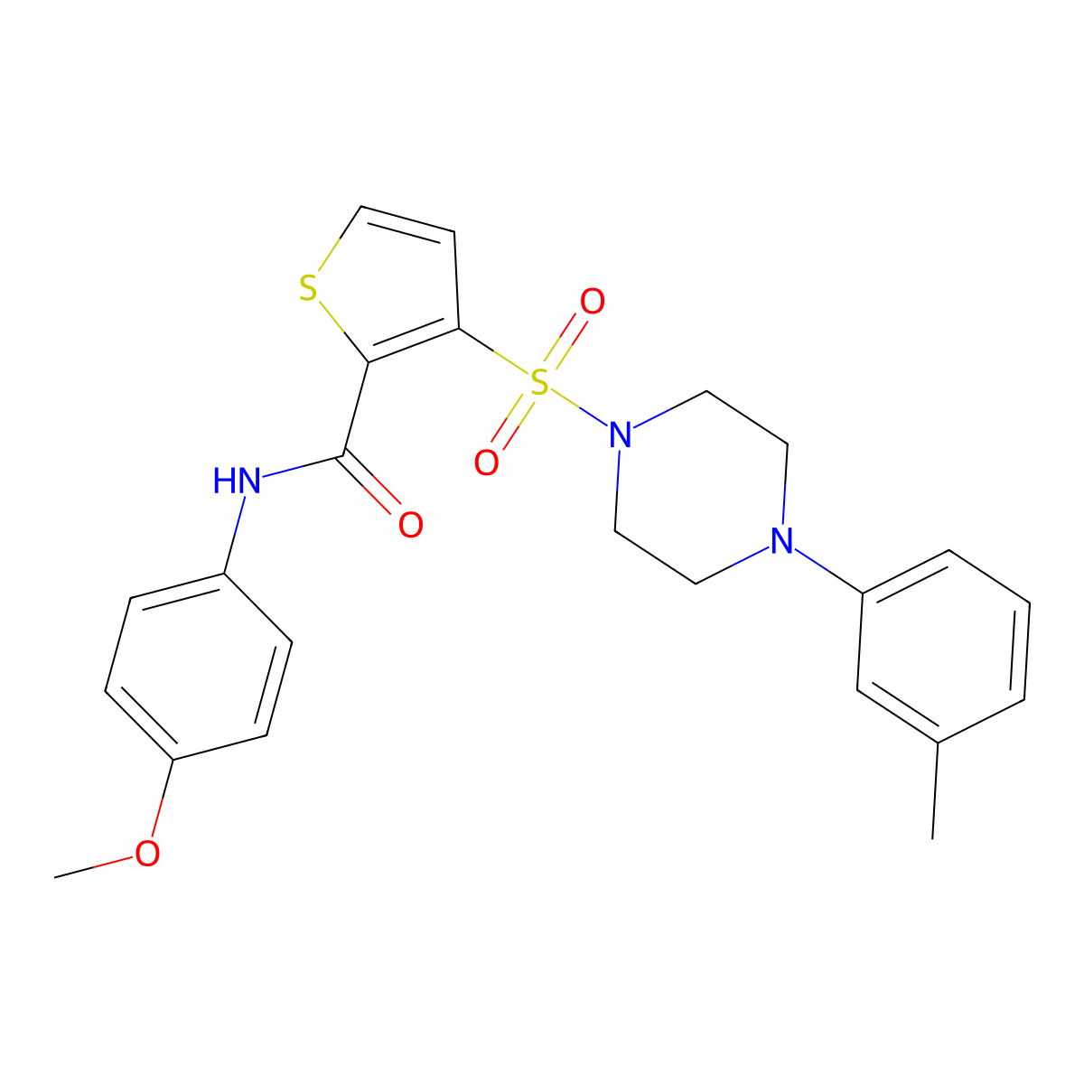 N-(4-methoxyphenyl)-3-{[4-(3-methylphenyl)piperazin-1-yl]sulfonyl}thiophene-2-carboxamide molecular structure, CAS 1207004-58-7