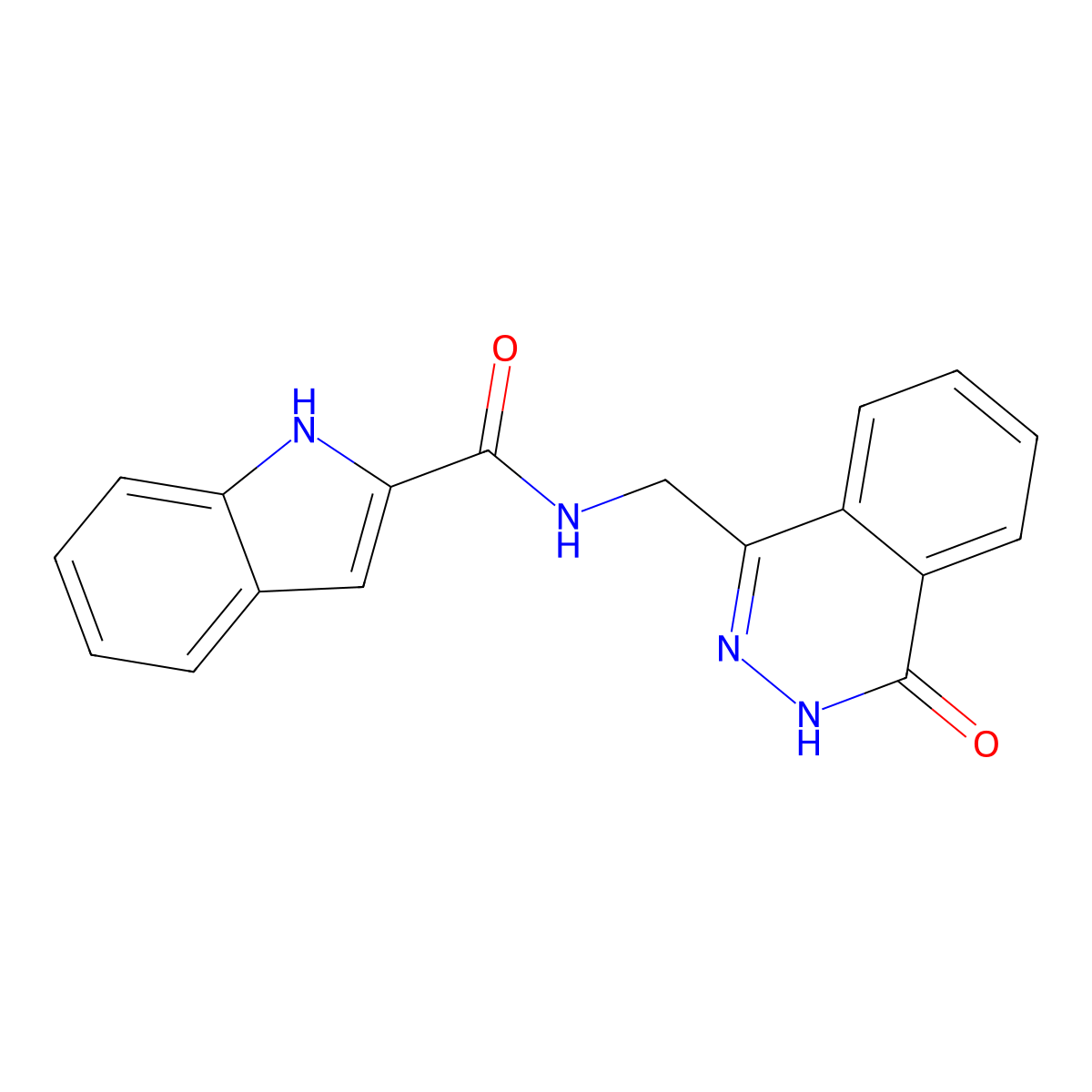 N-((4-oxo-3,4-dihydrophthalazin-1-yl)methyl)-1H-indole-2-carboxamide molecular structure, CAS 1207004-71-4