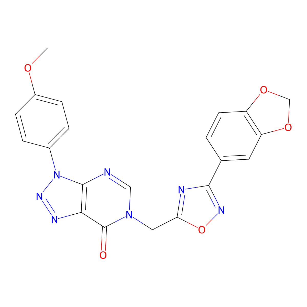 6-((3-(benzo[d][1,3]dioxol-5-yl)-1,2,4-oxadiazol-5-yl)methyl)-3-(4-methoxyphenyl)-3H-[1,2,3]triazolo[4,5-d]pyrimidin-7(6H)-one molecular structure, CAS 1207004-72-5